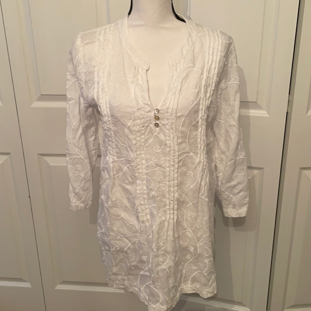 St Tropez Linen Top Blouse